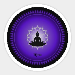 Ajna, Third Eye Chakra. Meditative, Mindfulness. Sticker